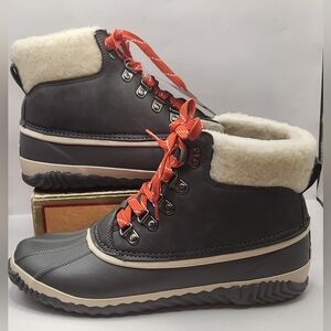 JBU by Jambu Women's Alison waterproof Duck Boots With Orange Laces Size 10M